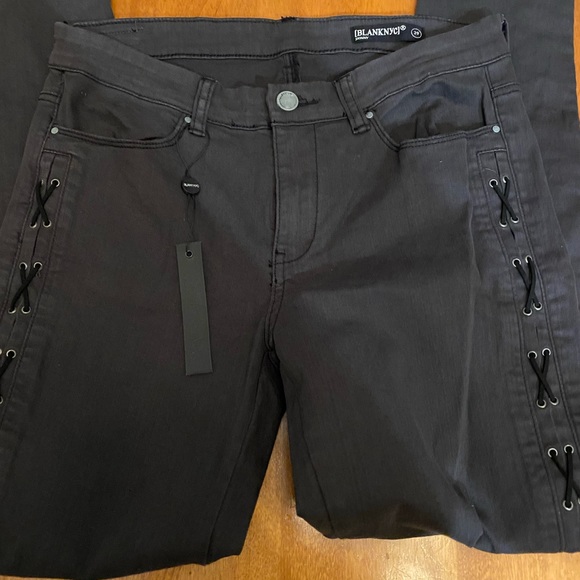 Blank NYCJ skinny black tie up jeans 29 NWT - Picture 4 of 8